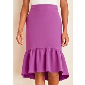 3/$15 Ann Taylor flounce straight skirt purple size 10 P petite